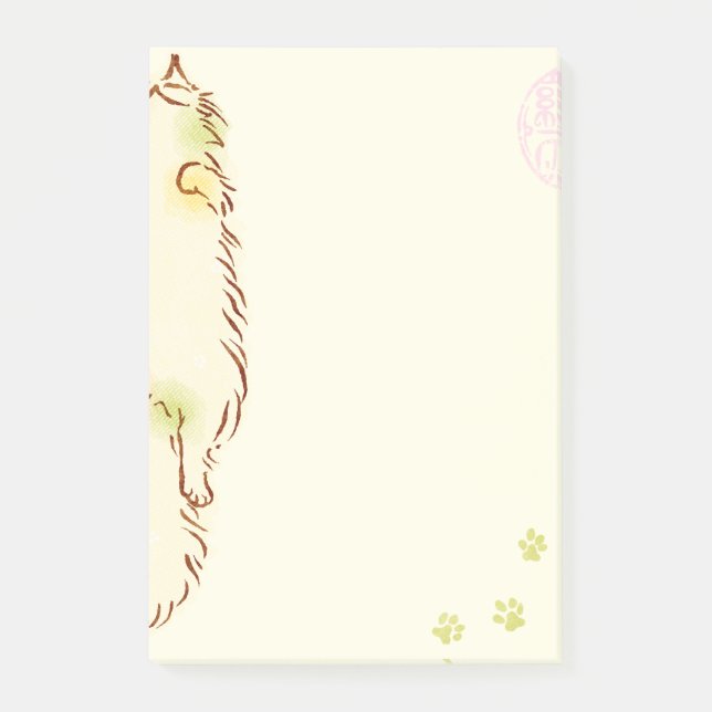 Fluffy Sleepy Cat Post-it Notes (Front)