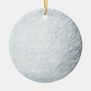 Fluffy Snowball Winter Wonderland Ceramic Ornament