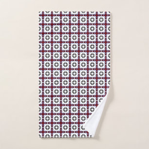Fluffy Squares Floral Hand Towel