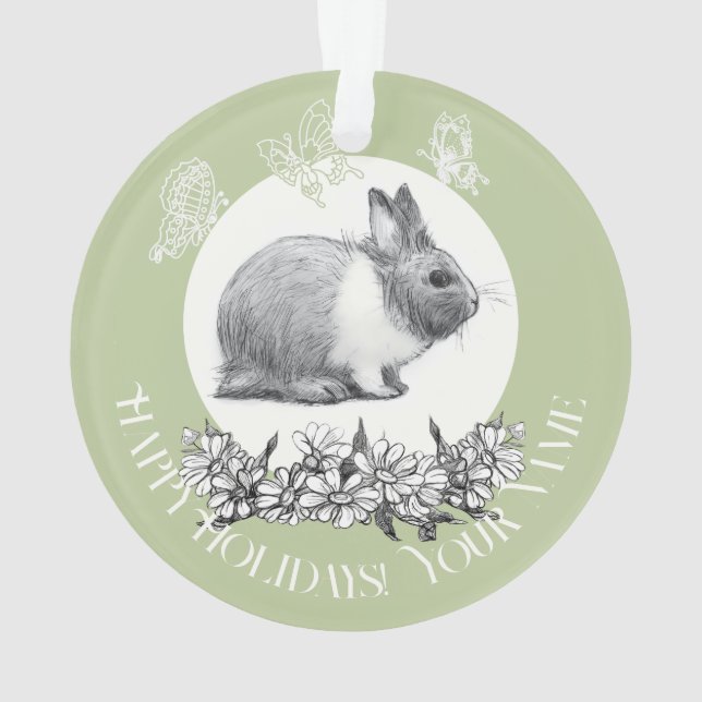   Fluffy the rabbit Ornament (Back)