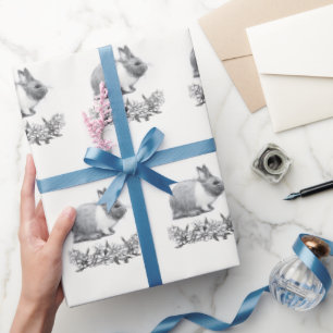 Fluffy the rabbit wrapping paper