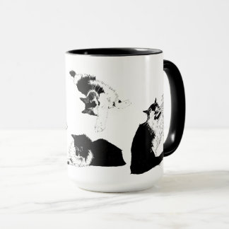 Fluffy Tuxedo Cat Mug
