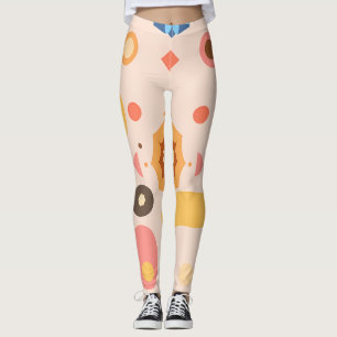 Fluffy White and Tan Puppy Portrait Leggings
