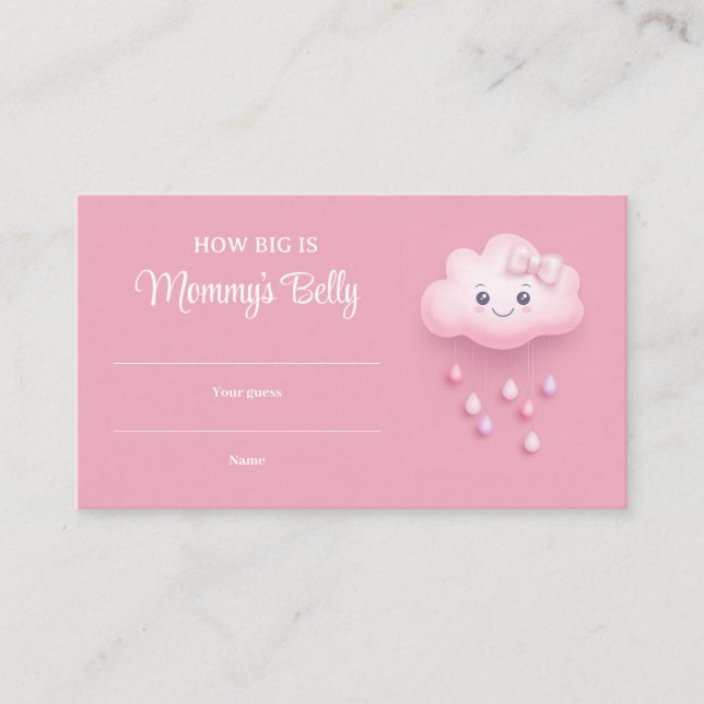 Fluffy white cloud How big is mommy's Belly Enclosure Card (Front)