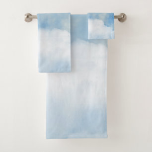 Fluffy White Clouds Bath Towel Set