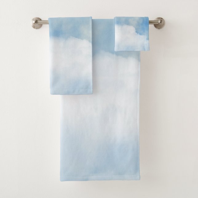 Fluffy White Clouds Bath Towel Set (Insitu)