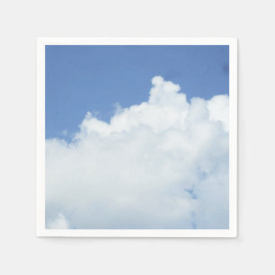 Fluffy White Clouds in Blue Sky Napkin