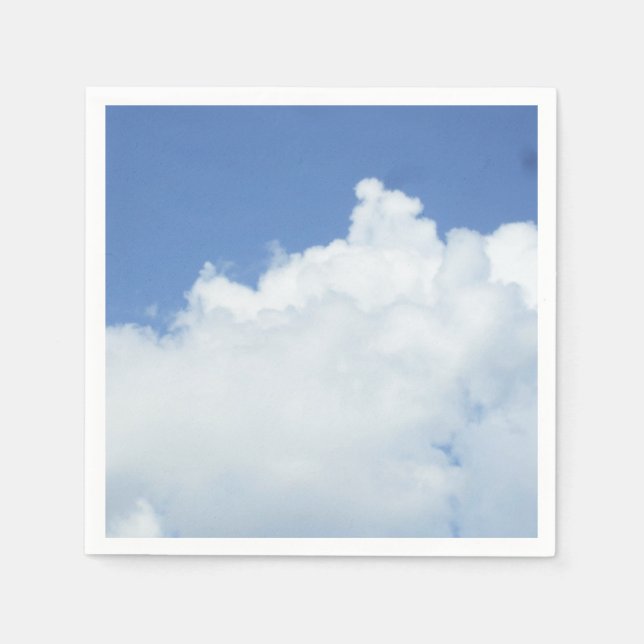 Fluffy White Clouds in Blue Sky Napkin (Front)