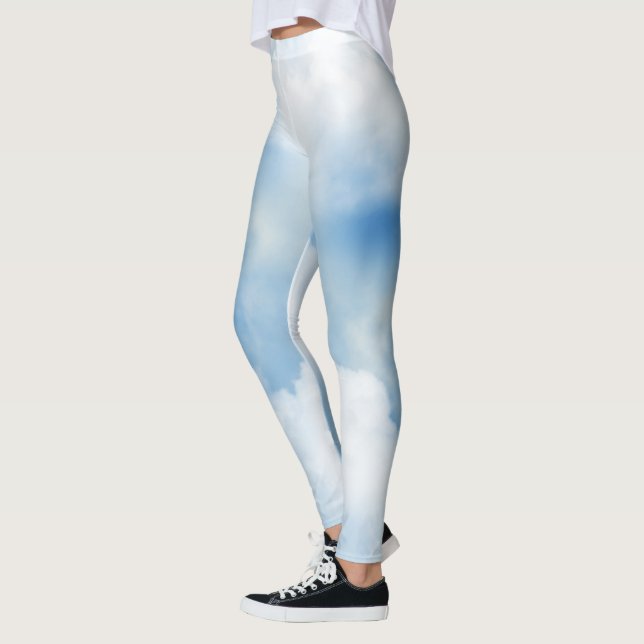 Fluffy White Clouds Leggings (Left)