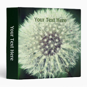 Fluffy White Dandelion Nature Personalized Binder
