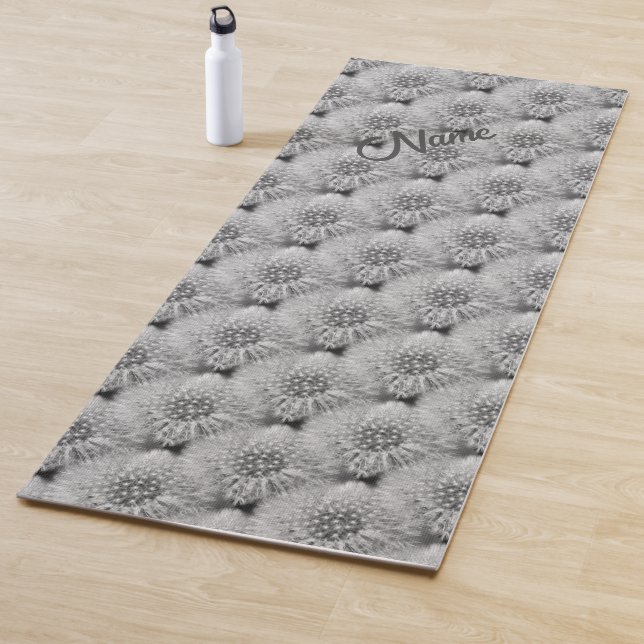 Fluffy White Dandelions Nature Personalized  Yoga Mat (In Situ)