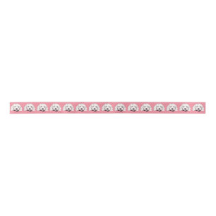 Fluffy White Maltese Poodle Dog Themed Ribbon Satin Ribbon