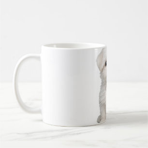 Fluffy White Maltese Puppy Portrait Cute Dog Lover Coffee Mug