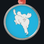 Fluffy White Poodle Metal Ornament<br><div class="desc">Just adorable!</div>