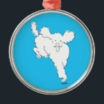 Fluffy White Poodle Metal Ornament<br><div class="desc">Just adorable!</div>