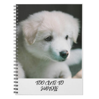 "Fluffy White Puppy Charm" Notebook