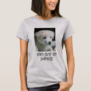 "Fluffy White Puppy Charm" T-Shirt
