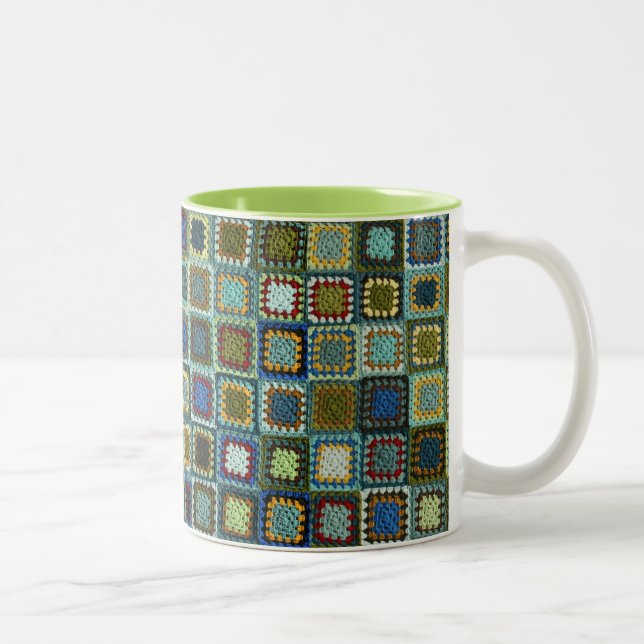 Flufy's Granny Square Blanket 11 oz Two-Tone Mug (Right)