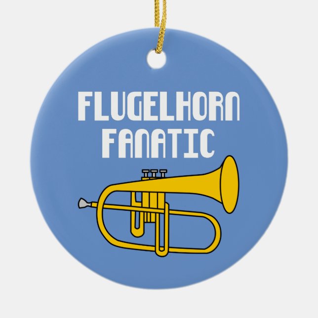 Flugelhorn Fanatic Ceramic Ornament (Front)