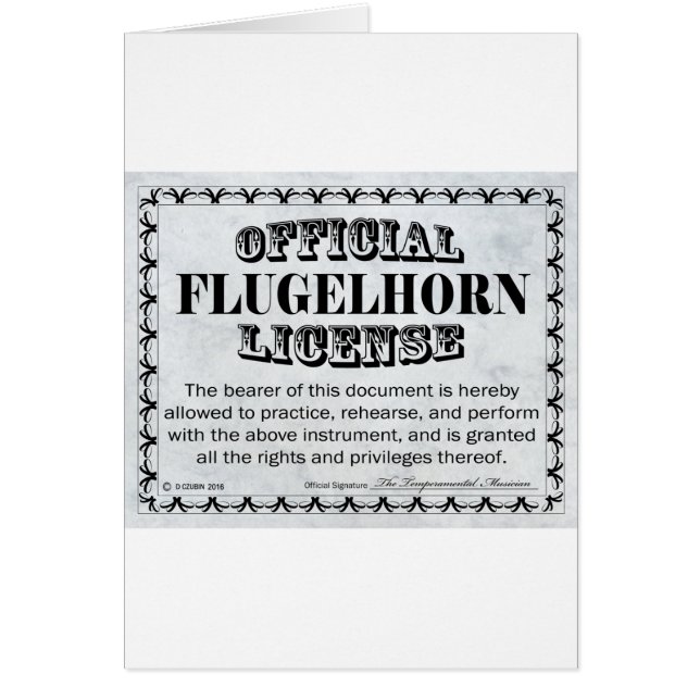 Flugelhorn License (Front)