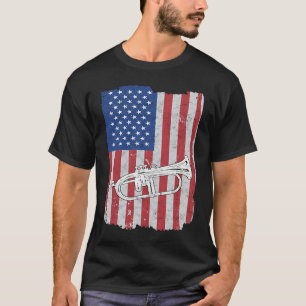 Flugelhorn USA Flag Flugelhorn Player T-Shirt