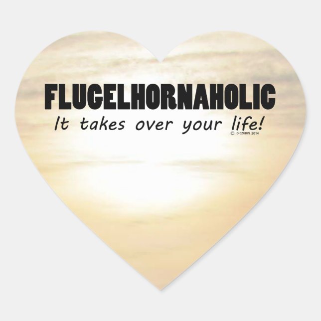 Flugelhornaholic Life Heart Sticker (Front)