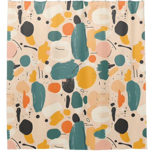Fluid Abstract Art Shower Curtain (Front)