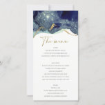 Fluid Abstract Ink Gold Navy Glitter Menu Card<br><div class="desc">For any further customisation or any other matching items,  please feel free to contact me at yellowfebstudio@gmail.com</div>