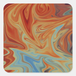 Fluid abstract pattern square sticker