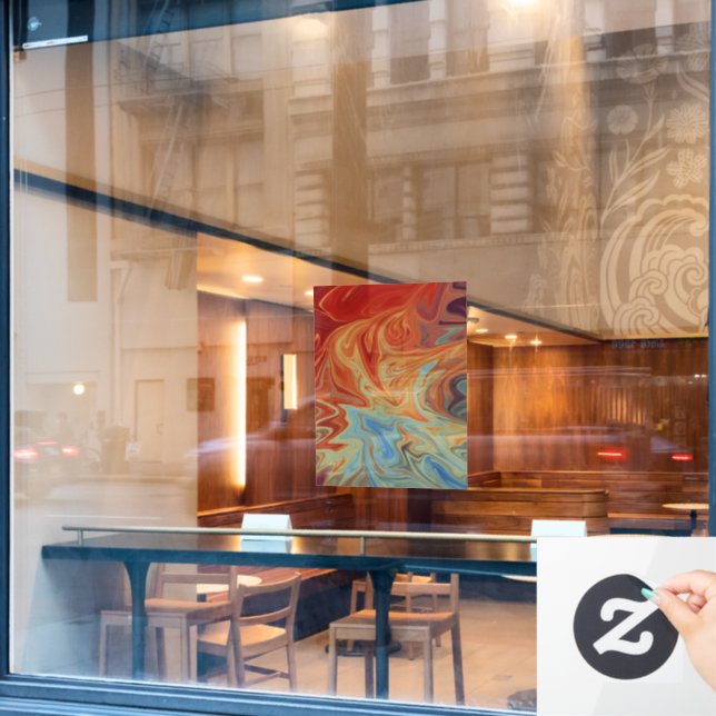 Fluid abstract pattern window cling (Cafe Window)