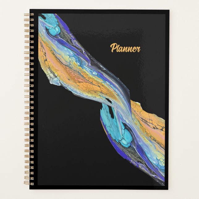 Fluid Acrylic Painting made into a Planner (Front)