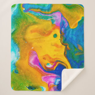 Fluid Art. Abstract colorful background, wallpaper Sherpa Blanket