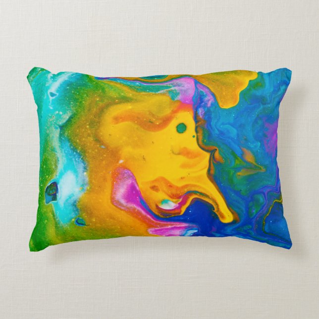 Fluid Art. Abstract colourful background, wallpape Accent Pillow (Front)
