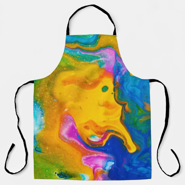 Fluid Art. Abstract colourful background, wallpape Apron (Front)