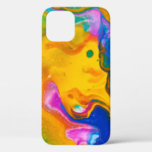 Fluid Art. Abstract colourful background, wallpape iPhone 12 Case
