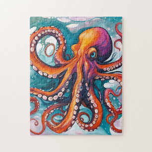 Fluid Art Abstract Octopus Jigsaw Puzzle
