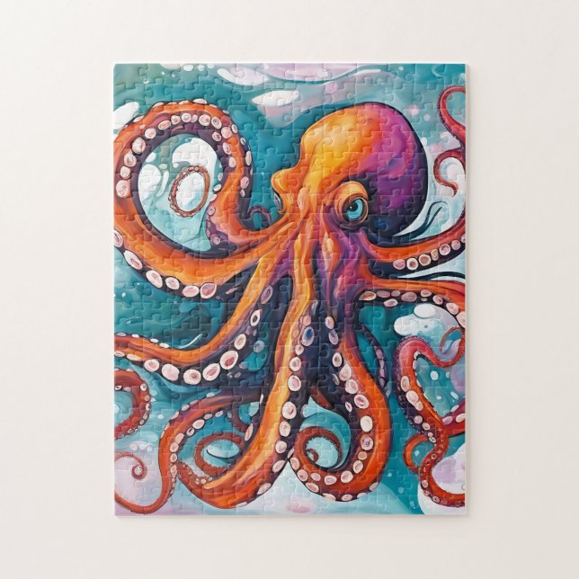 Fluid Art Abstract Octopus Jigsaw Puzzle (Vertical)