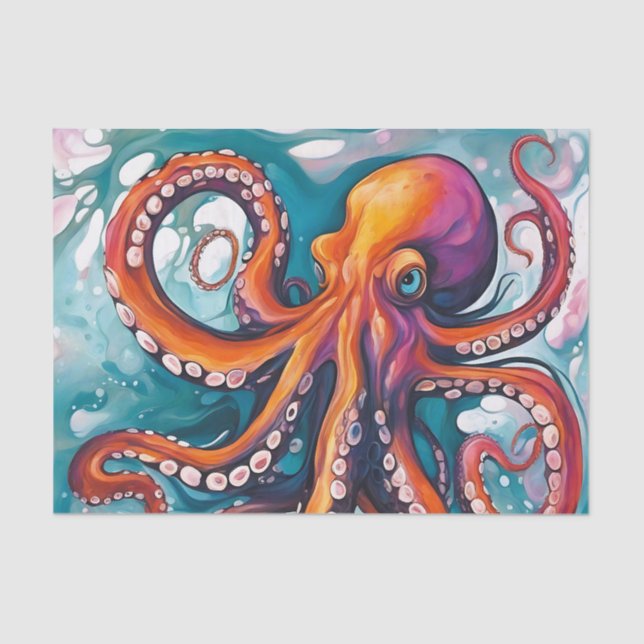 Fluid Art Abstract Octopus Tissue Paper (Front)