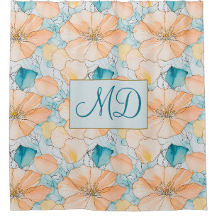 Fluid Art Floral Modern Pastel Bathroom Art