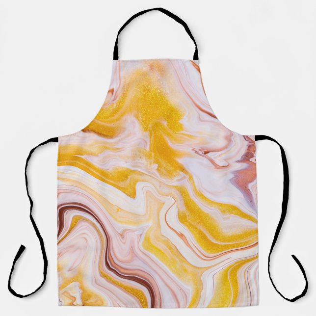 Fluid art: iridescent abstract texture. apron (Front)