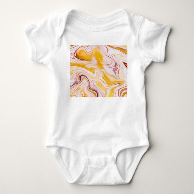 Fluid art: iridescent abstract texture. baby bodysuit (Front)