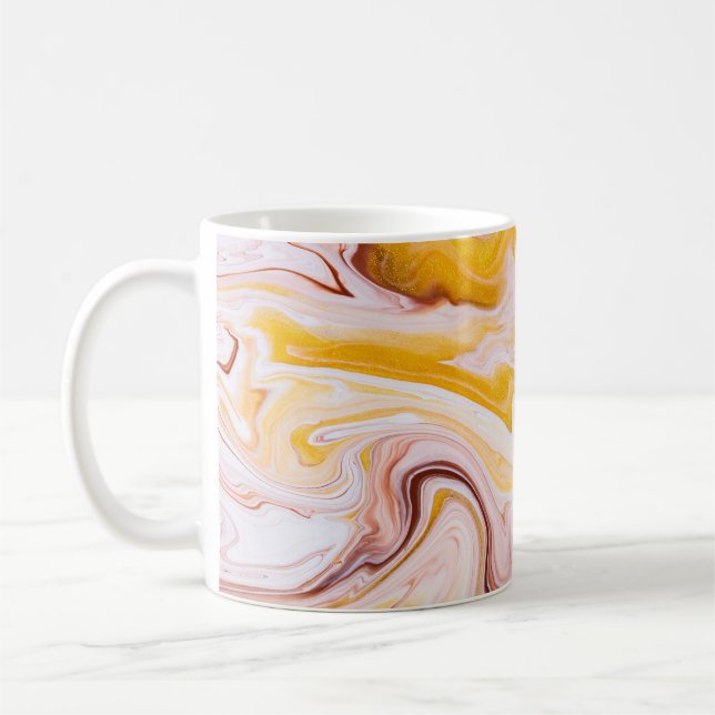 Fluid art: iridescent abstract texture. coffee mug (Left)