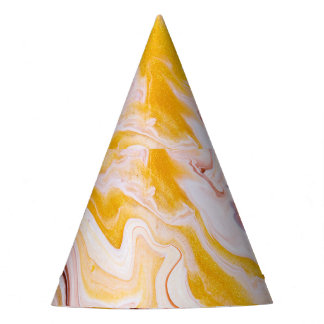 Fluid art: iridescent abstract texture. party hat