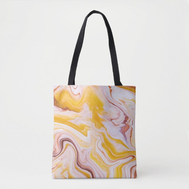 Fluid art: iridescent abstract texture. tote bag (Front)