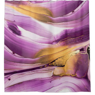 Fluid art, lilac gold marbled texture.