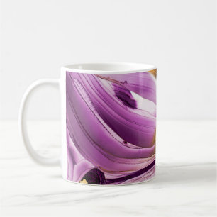 Fluid art, lilac gold marbled texture. coffee mug