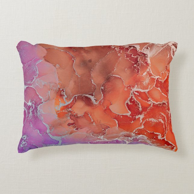 Fluid Art. Modern ?bstract colourful background, w Accent Pillow (Front)