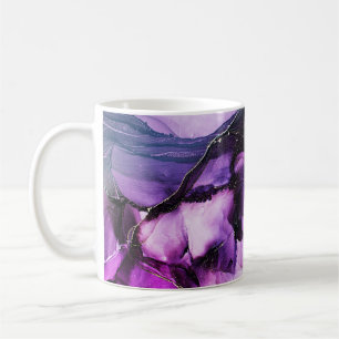 Fluid Art: Purple and Gold Luxury Coffee Mug