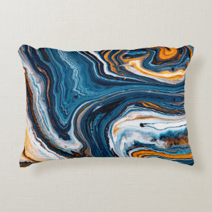 Fluid art texture. Background with abstract mixing Accent Pillow