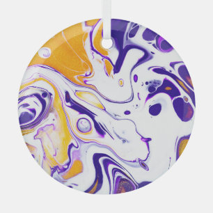 Fluid art texture: swirling paints. glass ornament